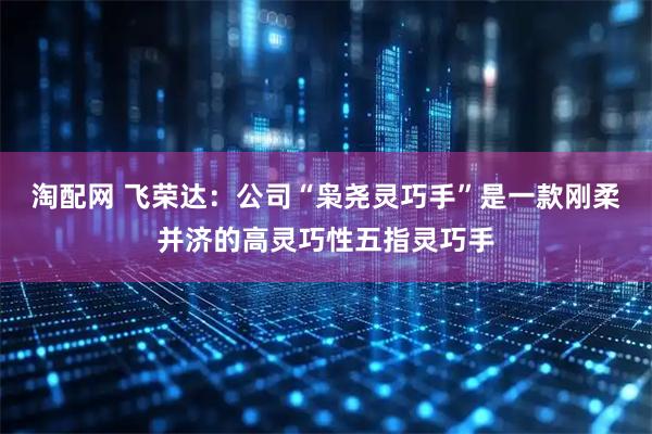 淘配网 飞荣达：公司“枭尧灵巧手”是一款刚柔并济的高灵巧性五指灵巧手